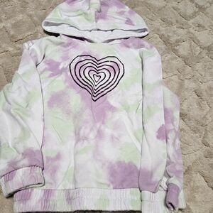Tie-Dye Hoodie with Heart Design